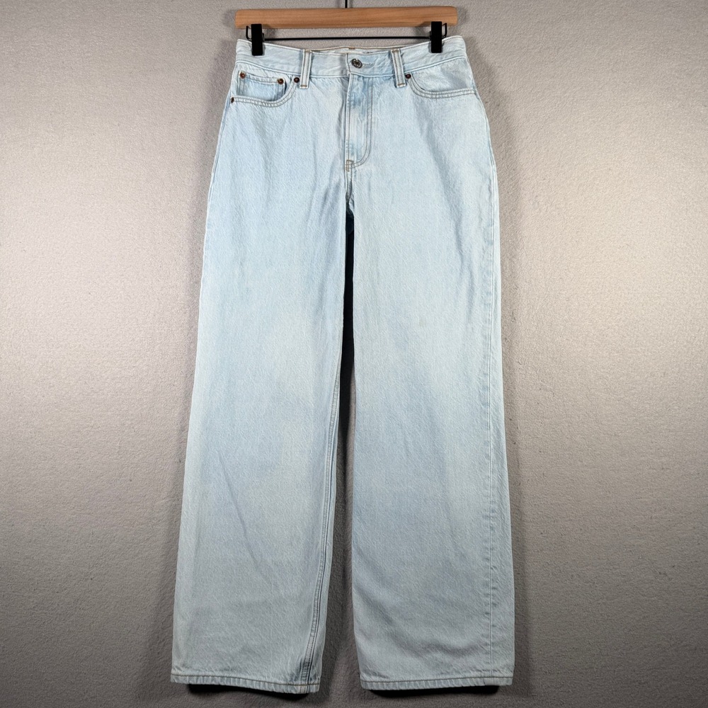 Abercrombie & Fitch The Loose High Rise Light Wash Wide Leg Jeans 25 0s